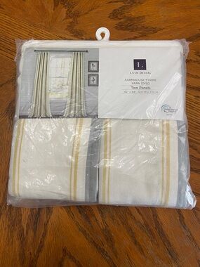 Neutral Stripe Drapery Panels - Home Accents